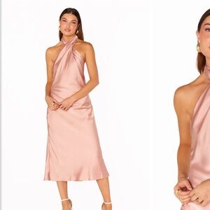 Show Me Your MuMu Blush Halter Midi Dress